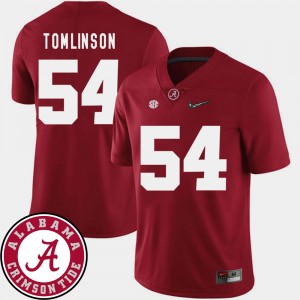 Men's #54 Alabama Roll Tide Football 2018 SEC Patch Dalvin Tomlinson college Jersey - Crimson