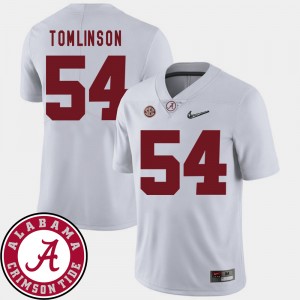 Men Football #54 2018 SEC Patch Roll Tide Dalvin Tomlinson college Jersey - White