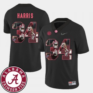 Men's Football Pictorial Fashion University of Alabama #34 Damien Harris college Jersey - Black