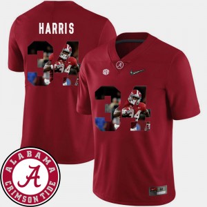 Men #34 Roll Tide Football Pictorial Fashion Damien Harris college Jersey - Crimson