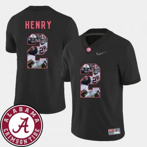 Men Football Pictorial Fashion Bama #2 Derrick Henry college Jersey - Black