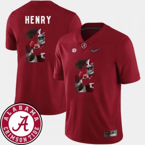 Men's Pictorial Fashion Football #2 Bama Derrick Henry college Jersey - Crimson