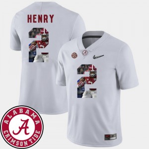 Men's Football Pictorial Fashion Roll Tide #2 Derrick Henry college Jersey - White