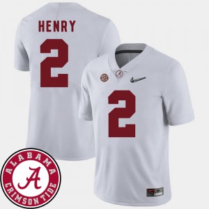 Men Roll Tide 2018 SEC Patch #2 Football Derrick Henry college Jersey - White