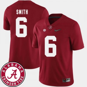 Mens 2018 SEC Patch Alabama Football #6 DeVonta Smith college Jersey - Crimson