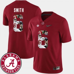 Men's #6 Football Pictorial Fashion Alabama DeVonta Smith college Jersey - Crimson