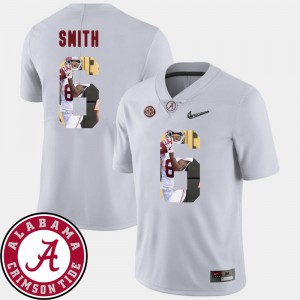 Men's Football Bama #6 Pictorial Fashion DeVonta Smith college Jersey - White