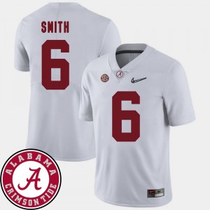 Men 2018 SEC Patch #6 Football Alabama DeVonta Smith college Jersey - White