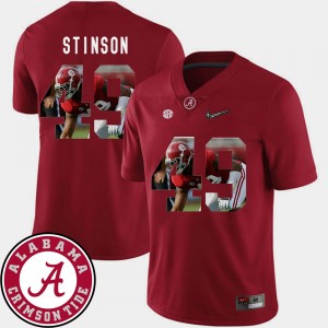 Men Football #49 Pictorial Fashion Bama Ed Stinson college Jersey - Crimson