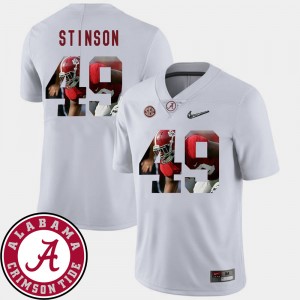 Men's Football #49 Pictorial Fashion Alabama Roll Tide Ed Stinson college Jersey - White