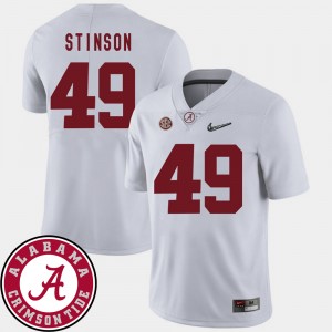 Men Football #49 Bama 2018 SEC Patch Ed Stinson college Jersey - White