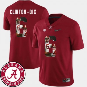 Men Football Roll Tide Pictorial Fashion #6 Ha Ha Clinton-Dix college Jersey - Crimson