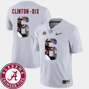 Mens Roll Tide #6 Pictorial Fashion Football Ha Ha Clinton-Dix college Jersey - White