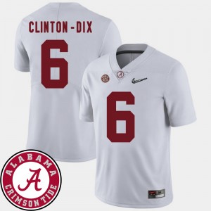 Men's Football Bama #6 2018 SEC Patch Ha Ha Clinton-Dix college Jersey - White