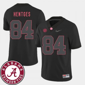 Mens Football #84 2018 SEC Patch Alabama Crimson Tide Hale Hentges college Jersey - Black