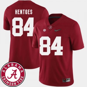 Mens #84 Bama 2018 SEC Patch Football Hale Hentges college Jersey - Crimson