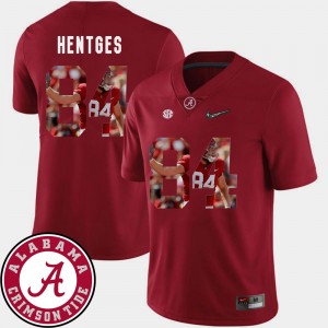 Men's Football University of Alabama #84 Pictorial Fashion Hale Hentges college Jersey - Crimson