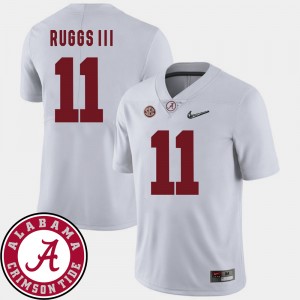 Men 2018 SEC Patch #11 Bama Football Henry Ruggs III college Jersey - White