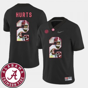 Men Pictorial Fashion Football #2 Alabama Jalen Hurts college Jersey - Black