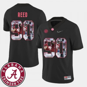 Men's Pictorial Fashion Alabama Crimson Tide #90 Football Jarran Reed college Jersey - Black