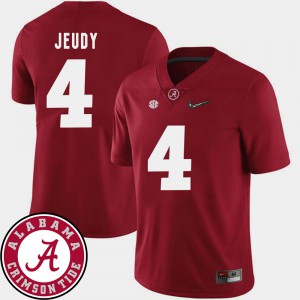 Men's #4 Football University of Alabama 2018 SEC Patch Jerry Jeudy college Jersey - Crimson