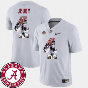 Men's #4 Bama Pictorial Fashion Football Jerry Jeudy college Jersey - White