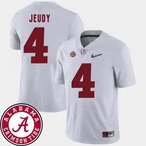 Men #4 Bama 2018 SEC Patch Football Jerry Jeudy college Jersey - White