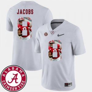 Men Football #8 Alabama Crimson Tide Pictorial Fashion Josh Jacobs college Jersey - White