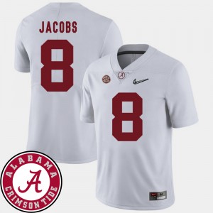 Men's University of Alabama #8 2018 SEC Patch Football Josh Jacobs college Jersey - White