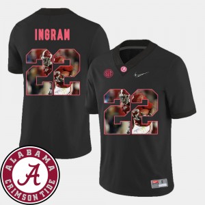 Men Bama Pictorial Fashion Football #22 Mark Ingram college Jersey - Black