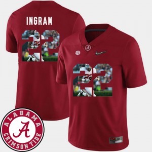 Men #22 Bama Pictorial Fashion Football Mark Ingram college Jersey - Crimson