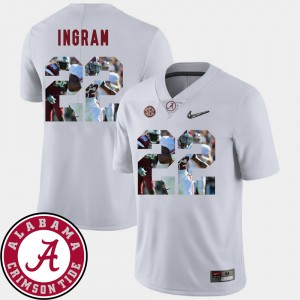Mens Football Pictorial Fashion Alabama Roll Tide #22 Mark Ingram college Jersey - White