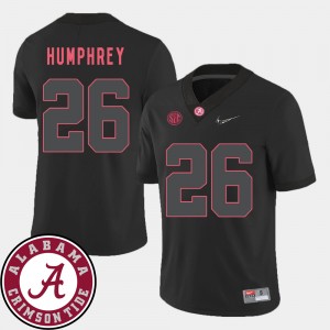 Men 2018 SEC Patch Bama Football #26 Marlon Humphrey college Jersey - Black