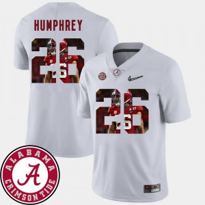 Men #26 Football Alabama Pictorial Fashion Marlon Humphrey college Jersey - White