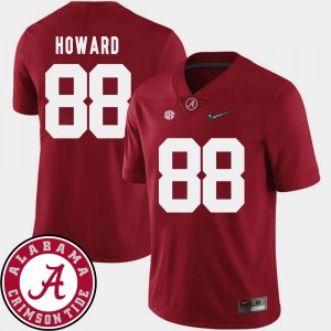 Men's 2018 SEC Patch Alabama Roll Tide Football #88 O.J. Howard college Jersey - Crimson