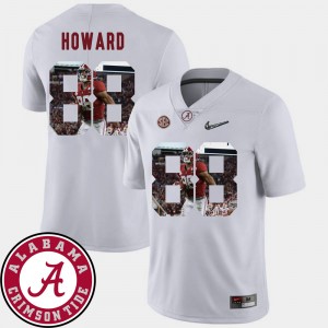 Men's #88 Alabama Crimson Tide Pictorial Fashion Football O.J. Howard college Jersey - White