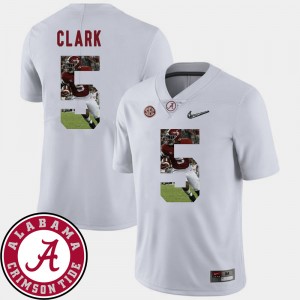 Men's #5 University of Alabama Pictorial Fashion Football Ronnie Clark college Jersey - White