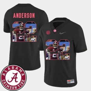 Mens #22 Football Alabama Roll Tide Pictorial Fashion Ryan Anderson college Jersey - Black