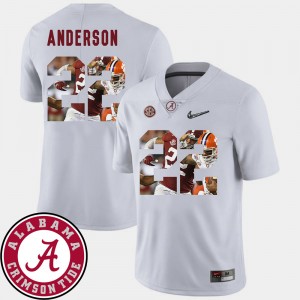 Men's #22 Football Alabama Crimson Tide Pictorial Fashion Ryan Anderson college Jersey - White