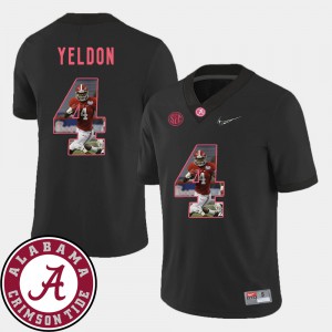 Mens #4 Football Pictorial Fashion Alabama Roll Tide T.J. Yeldon college Jersey - Black