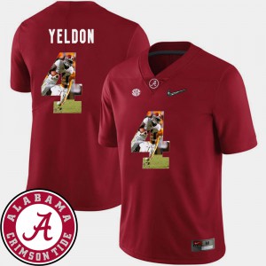 Mens #4 Football Alabama Crimson Tide Pictorial Fashion T.J. Yeldon college Jersey - Crimson