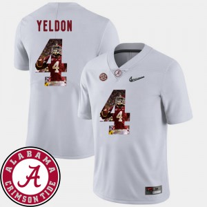 Men's Pictorial Fashion University of Alabama Football #4 T.J. Yeldon college Jersey - White