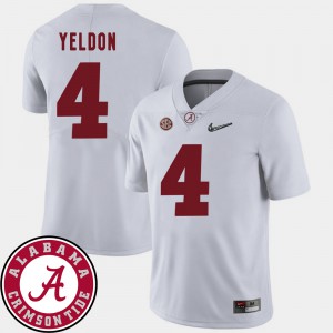 Men's 2018 SEC Patch Roll Tide #4 Football T.J. Yeldon college Jersey - White