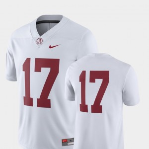 Men's Bama #17 Football 2018 Game college Jersey - White